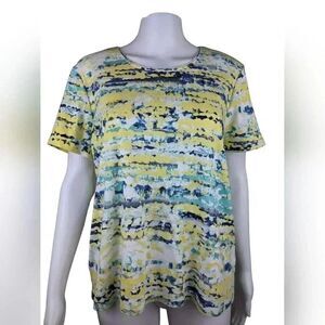 Rebecca Malone Medium Watercolor Abstract Colorful Summer Short Sleeve T Shirt